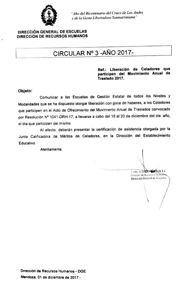 LIBERACION CELADORES