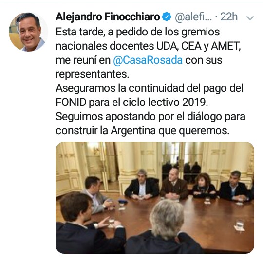 anuncio sobre incentivo docente 2019