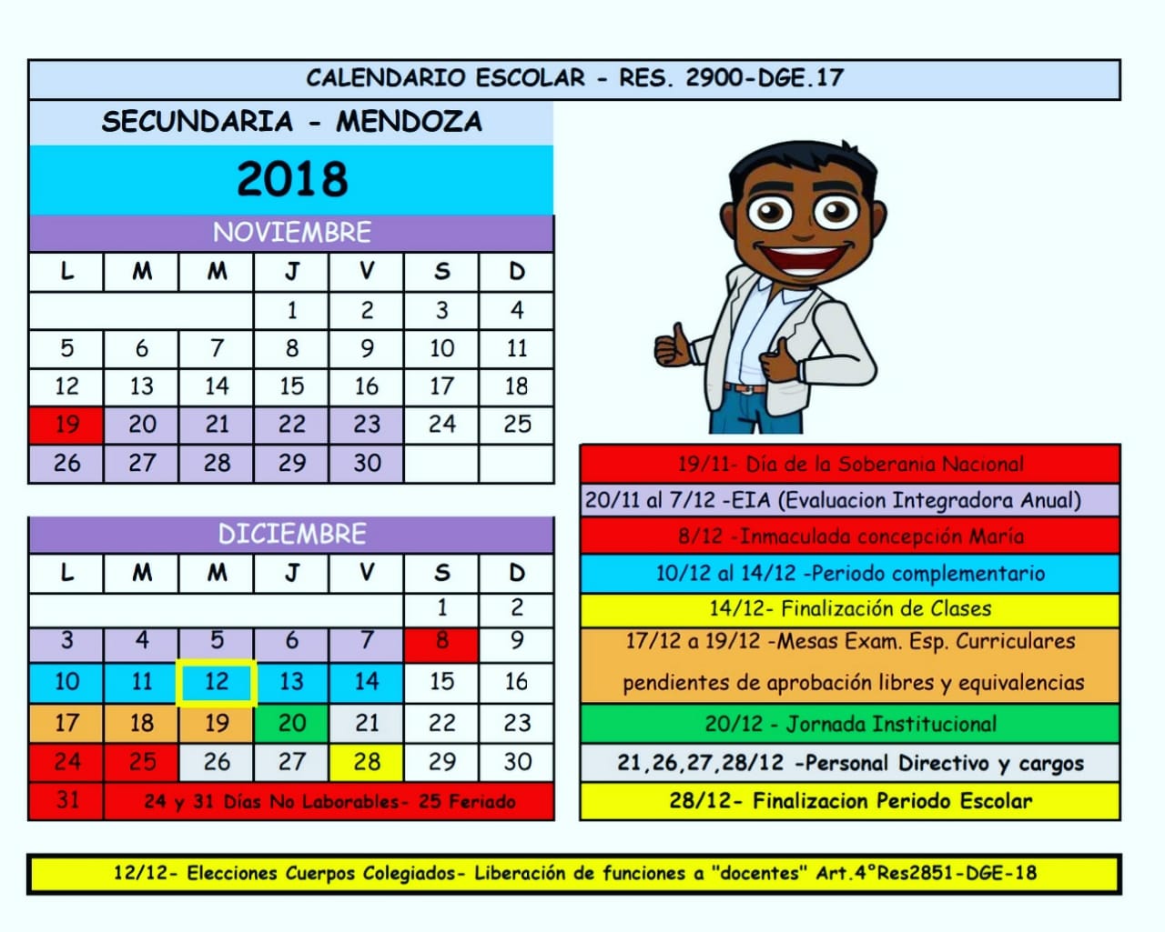 calendario mike nov y dic